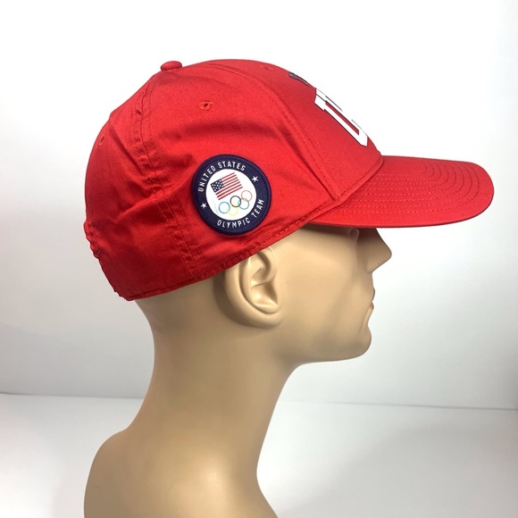 NEW~ Polo Ralph Lauren Red Team USA 2020 Summer Olympics Wordmark Adjustable Hat - Picture 3 of 15